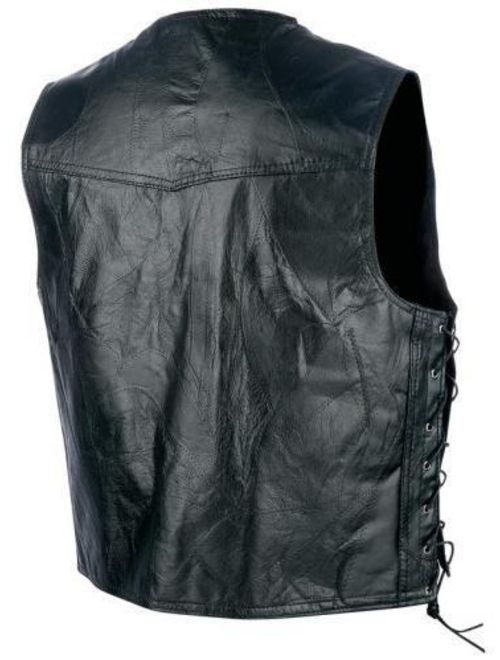 Rocky Ranch Hides Rock Leather Biker Vest-2X