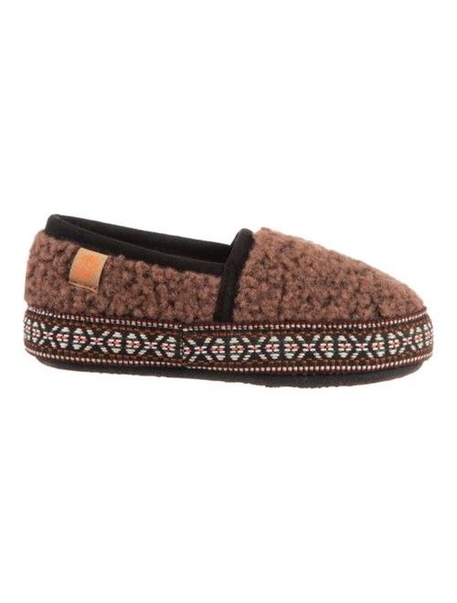 Children's Acorn Woven Trim Moccasin Slipper