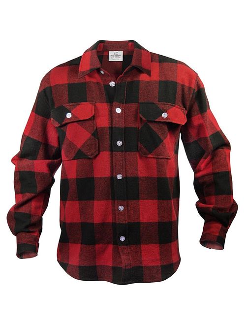 Rothco Cotton Plaid Heavyweight Brawny Flannel Shirt 