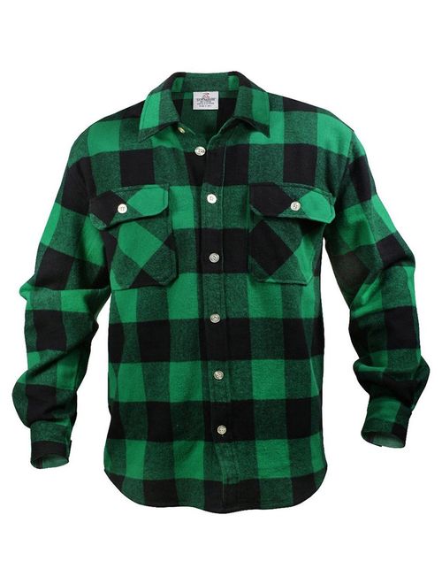 Rothco Cotton Plaid Heavyweight Brawny Flannel Shirt 