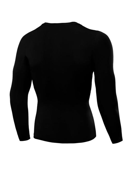 Men's Compression Baselayer Long Sleeve Shirt Cool Dry Athletic Sports Tops
