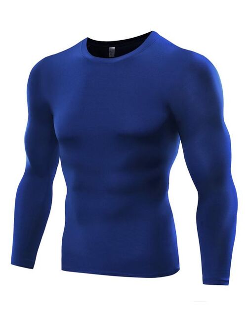 Men's Compression Baselayer Long Sleeve Shirt Cool Dry Athletic Sports Tops