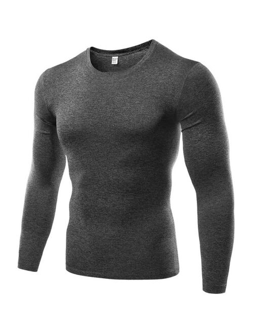 Men's Compression Baselayer Long Sleeve Shirt Cool Dry Athletic Sports Tops