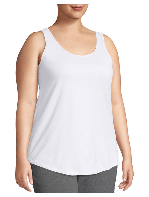 Just My Size Women's Plus Size Shirttail Tank