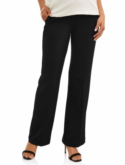 Oh! Mamma Maternity Career Pants with Demi Panel and Flared Leg - Available in Plus Sizes