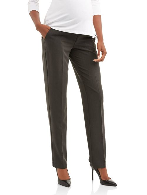 Maternity Oh! Mamma Straight Leg Career Pant with Full Panel (Available in Plus Sizes)