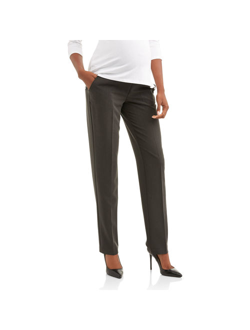 Maternity Oh! Mamma Straight Leg Career Pant with Full Panel (Available in Plus Sizes)