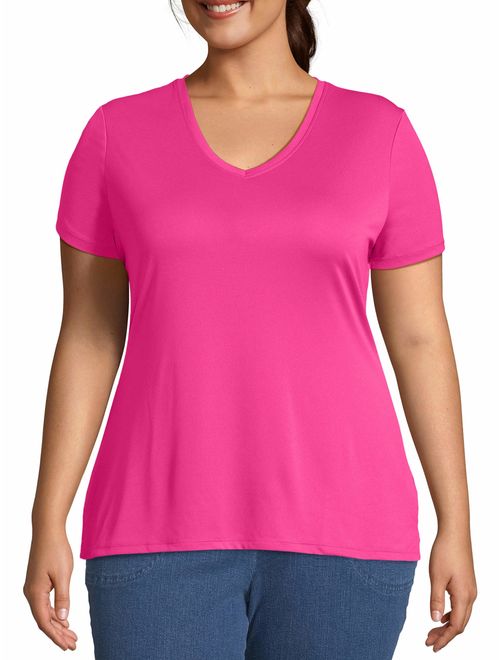 Just My Size Women's Plus Size Active Cool Dri Performance V-neck