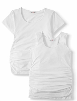 Maternity Oh! Mamma Short Sleeve T-shirt & Tank top, 2 pack (Available in Plus)