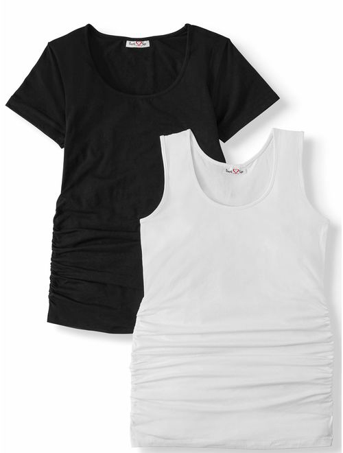 Maternity Oh! Mamma Short Sleeve T-shirt & Tank top, 2 pack (Available in Plus)