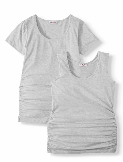 Maternity Oh! Mamma Short Sleeve T-shirt & Tank top, 2 pack (Available in Plus)