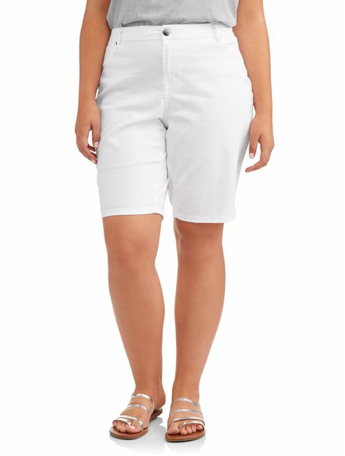 A3 Denim Women's Plus Size Basic Bermuda Shorts