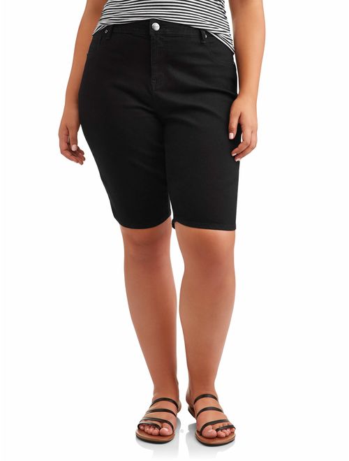 A3 Denim Women's Plus Size Basic Bermuda Shorts