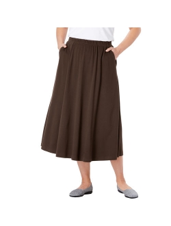 Woman Within Plus Size 7-day Knit A-line Skirt