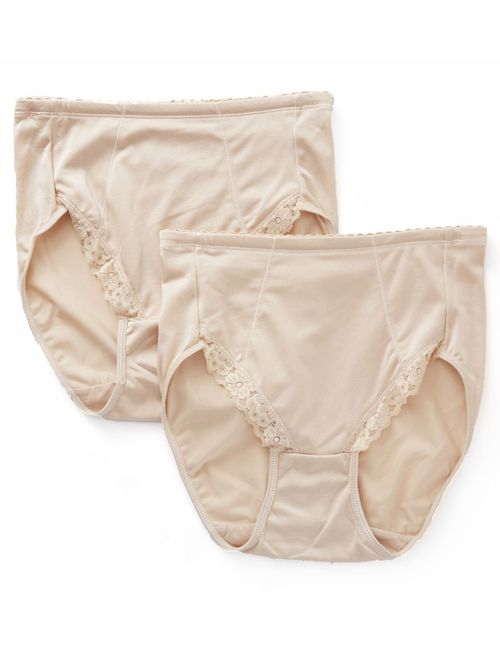 Women's Exquisite Form 070261A Lace Leg Shaper Brief Panty - 2 Pack