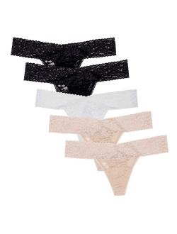 Womens My Favorite Lace Thong, 5-Pack