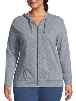 Women's Plus Size Slub Jersey Hoodie