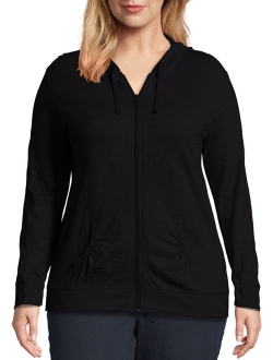 Women's Plus Size Slub Jersey Hoodie