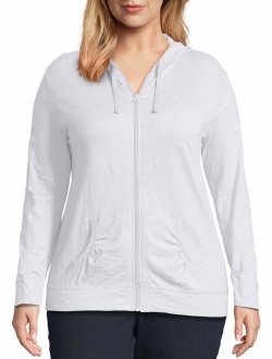 Women's Plus Size Slub Jersey Hoodie