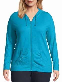 Women's Plus Size Slub Jersey Hoodie