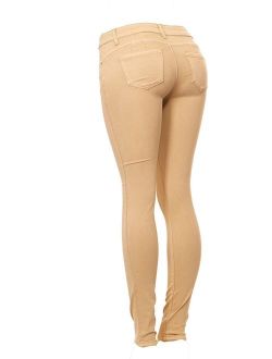 VIP Jeans Pants for women | Ultra Skinny Cigarette Leg Premium soft comfort Slim Fit Stretchy Mid Waisted jeans Available in Black or Khaki | Junior sizes