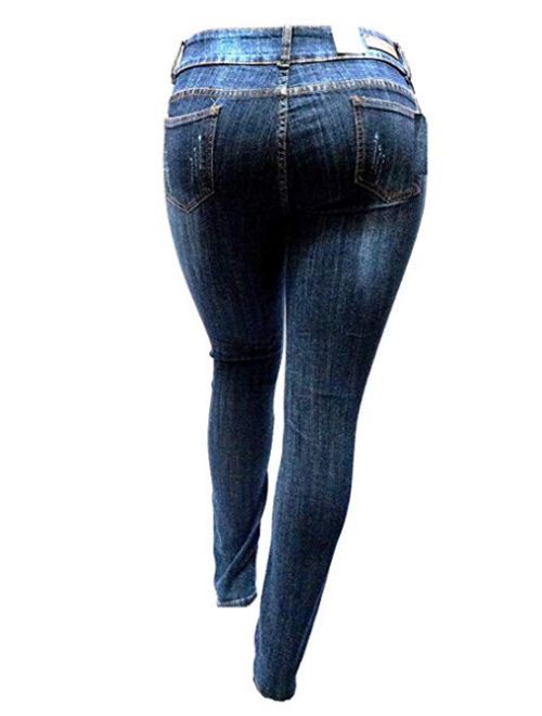 Sweet Look/Pasion/Studio Q/Womens Super Plus Size Ripped Destroy Denim Distressed Skinny Jeans Pants Size-14 to 34