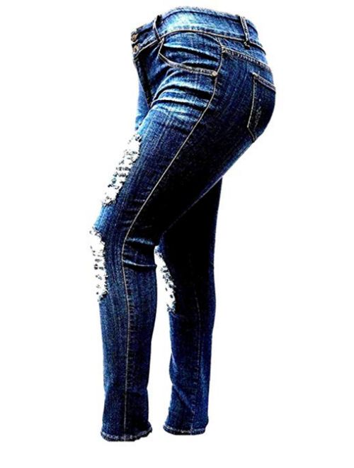 Sweet Look/Pasion/Studio Q/Womens Super Plus Size Ripped Destroy Denim Distressed Skinny Jeans Pants Size-14 to 34