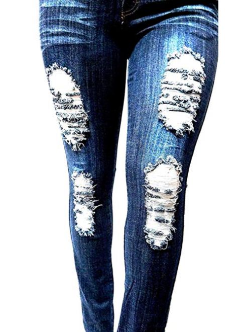 Sweet Look/Pasion/Studio Q/Womens Super Plus Size Ripped Destroy Denim Distressed Skinny Jeans Pants Size-14 to 34