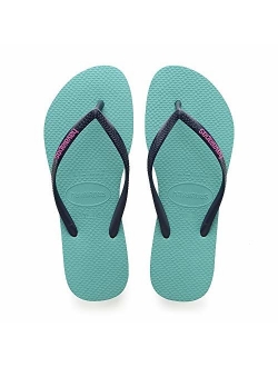 Women's Slim Logo Pop Up Multicolored Flip-Flop Sandals