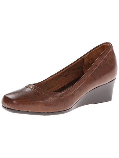 LifeStride Womens Groovy Closed Toe Wedge Pumps