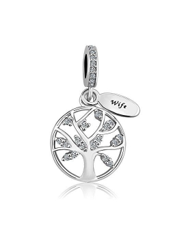 LovelyJewelry New Family Tree of Life Dangle Charm Bead for Bracelet Pendant