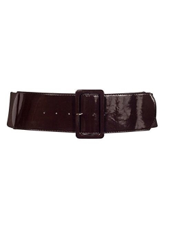 eVogues Women's Wide Patent Leather Buckle High Waist Fashion Belt