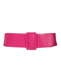 eVogues Women's Wide Patent Leather Buckle High Waist Fashion Belt