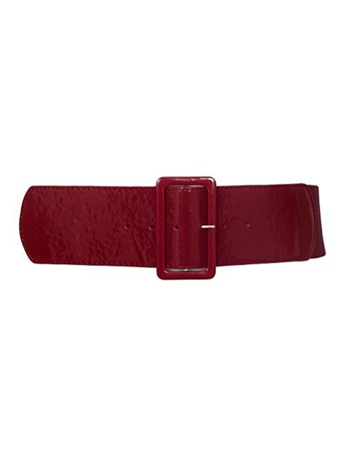 eVogues Women's Wide Patent Leather Buckle High Waist Fashion Belt