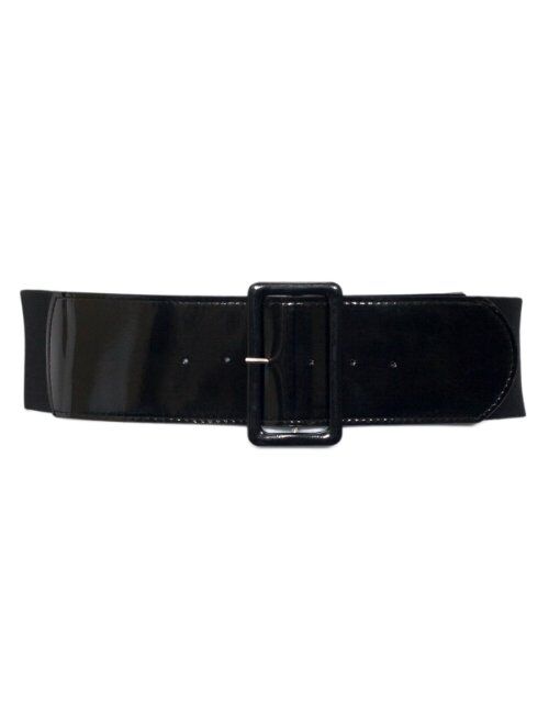 eVogues Women's Wide Patent Leather Buckle High Waist Fashion Belt