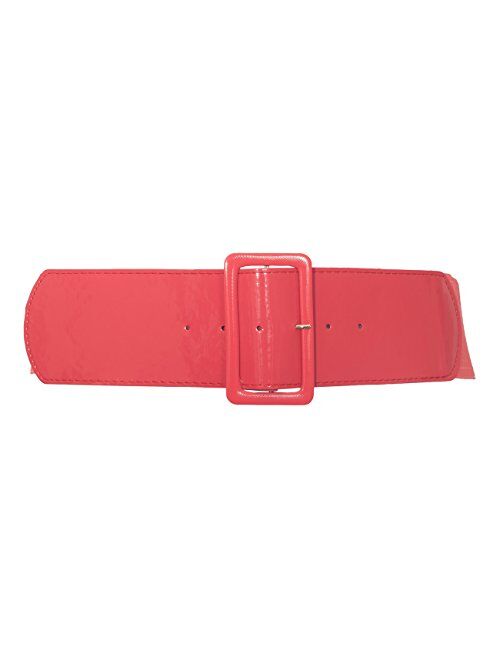 eVogues Women's Wide Patent Leather Buckle High Waist Fashion Belt