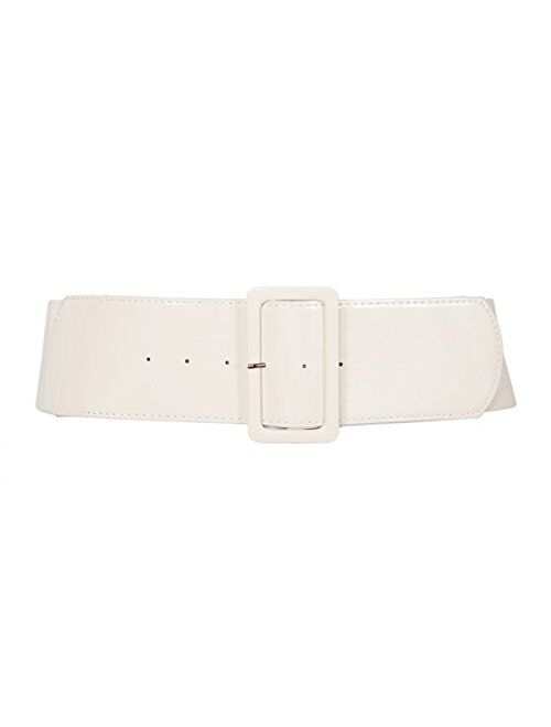 eVogues Women's Wide Patent Leather Buckle High Waist Fashion Belt