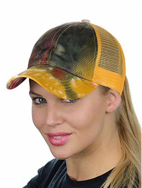 C.C Ponycap Messy High Bun Ponytail Adjustable Mesh Trucker Baseball Cap Hat