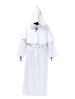 Cos2be Medieval Priest Monk Robe-Hooded Cap Cloak