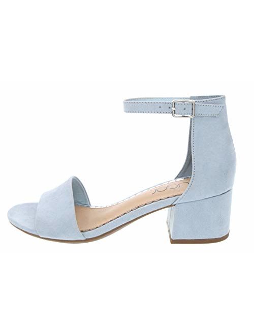 Sugar Women's Noelle Low Two Piece Block Heel Dress Shoe Ladies Ankle Strap Pump Sandal Baby Blue 8