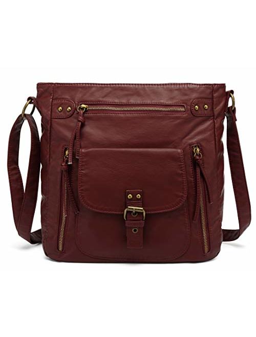 Scarleton Medium Crossbody Shoulder Bag for Women, Ultra Soft Washed Vegan Leather, H2005