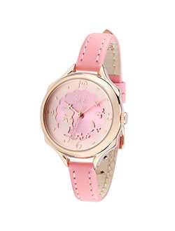 Cute Bowknot Bunny Girl's Teenagers' Wrist Watches,Butterfly Dial,Leather Strap Golden Case fq062