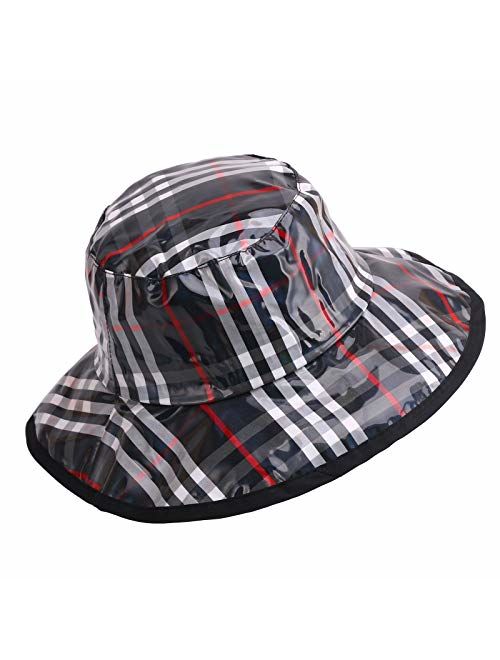 Women's Rain Hats Waterproof Rain Hat Wide Brim Bucket Hat Rain Cap