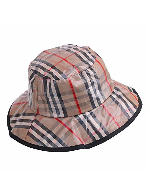 Women's Rain Hats Waterproof Rain Hat Wide Brim Bucket Hat Rain Cap