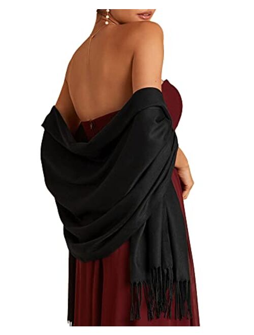 Furtalk Women's Silky Scarf Pashmina Shawls and Wraps for Wedding Favors Bride Bridesmaid Gifts Evening Dress Shawl