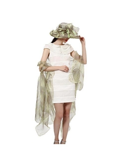 June's Young Women Race Hats Organza Hat with Ruffles Feathers