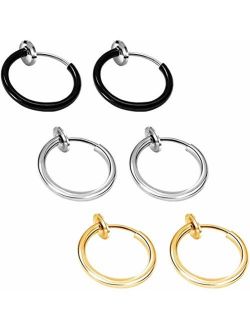 COCHARM Non-Piercing Septum Jewelry Spring Fake Clip on Earrings Hoop Cartilage Helix Lip Jewelry Hoop