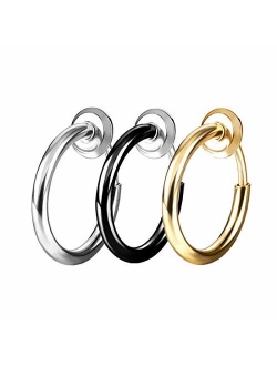 COCHARM Non-Piercing Septum Jewelry Spring Fake Clip on Earrings Hoop Cartilage Helix Lip Jewelry Hoop