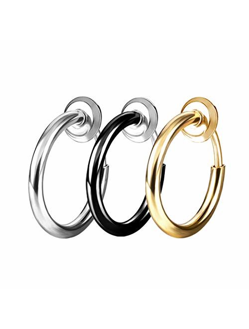 COCHARM Non-Piercing Septum Jewelry Spring Fake Clip on Earrings Hoop Cartilage Helix Lip Jewelry Hoop