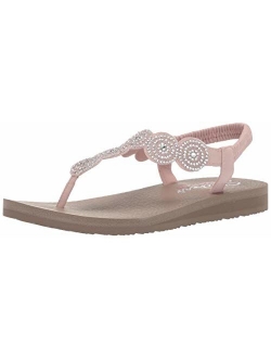 Women's Meditation-Stars & Sparkle-Circular Rhinestone Slingback Thong Flip-Flop